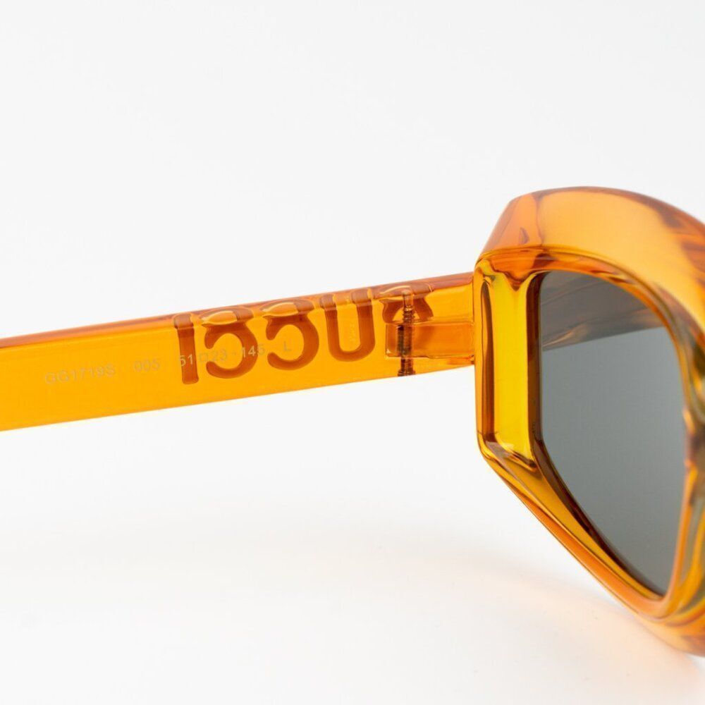SALE! NEW Gucci GG1719S 005 Orange Grey Women Square Sunglasses GG 1719S - Picture 8 of 11